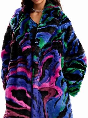 DESIGUAL FUR-EFFECT COAT by M. CHRISTIAN LACROIX